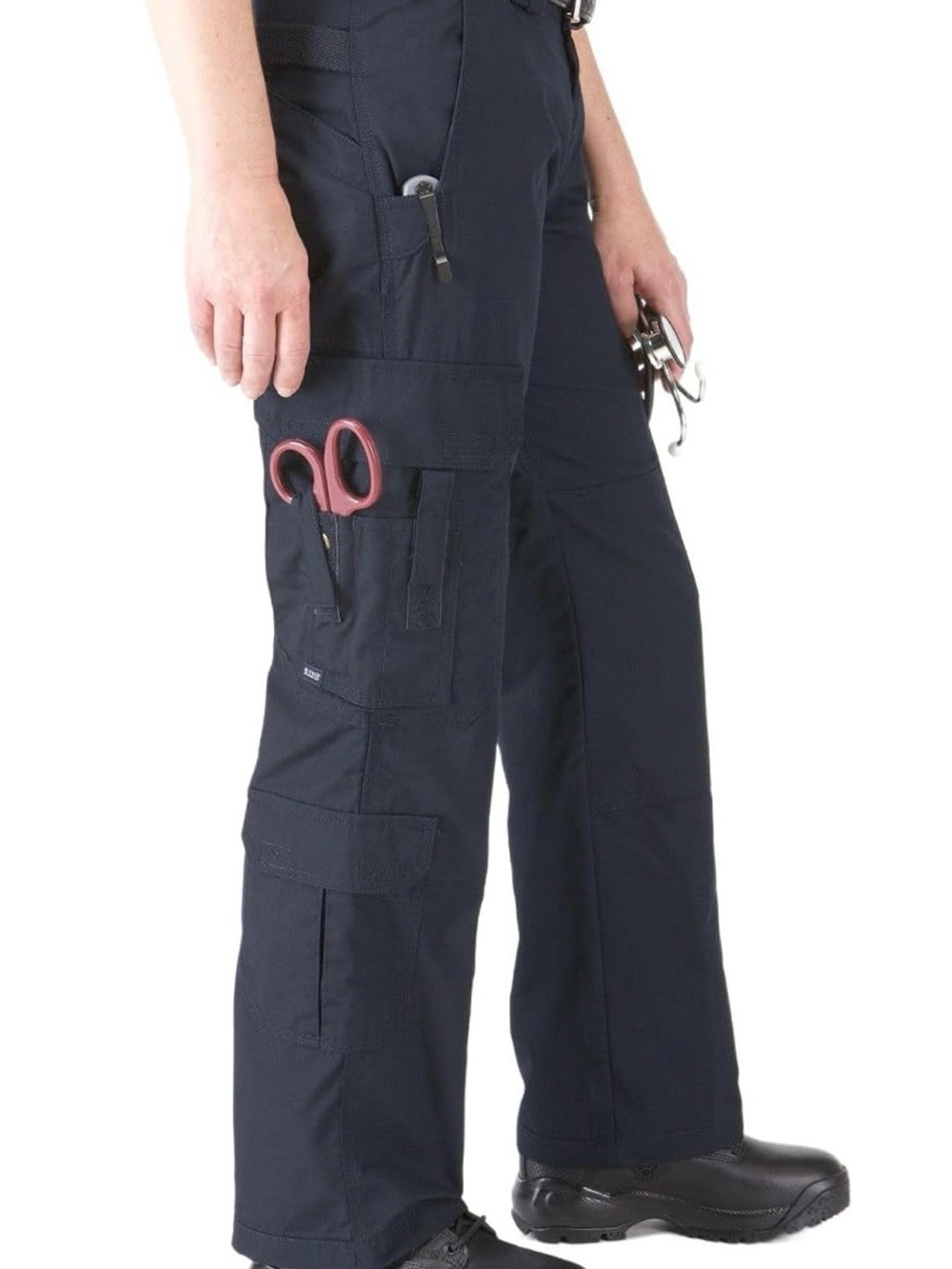 Tactical Women's Dark Navy Utility EMS Cargo Work Pants - Durable Multi-Pocket
